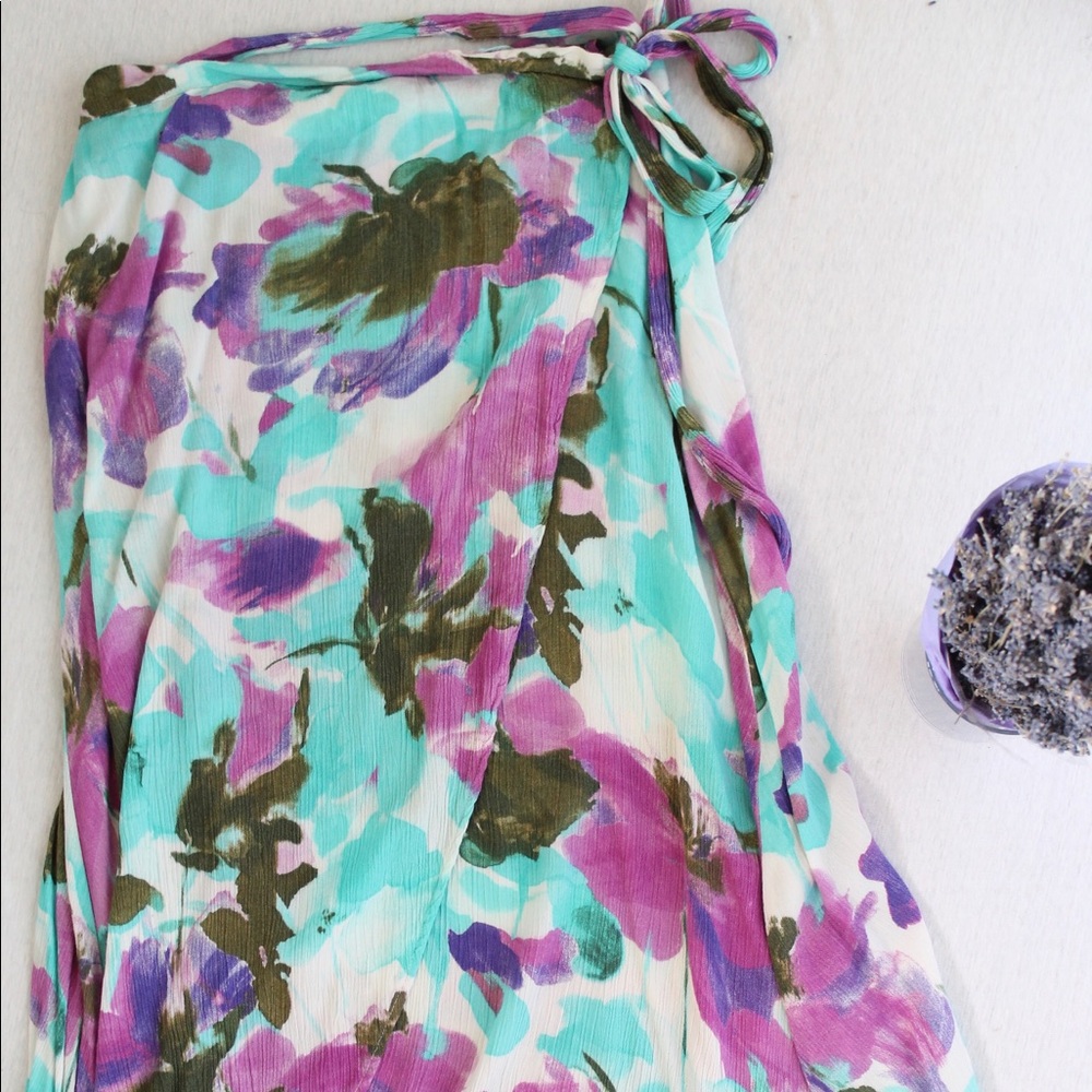Watercolor Wrap Skirt